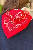 Western Bandana Triangle Silk Neckerchief Red